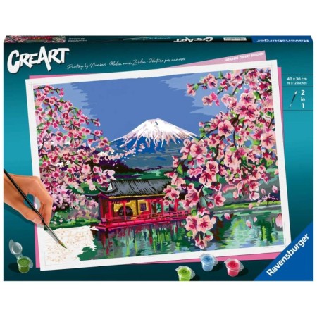 CreArt pictura pe numere pentru adulti flori de cires japonez